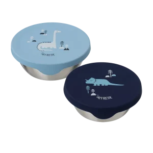 Boîte à snacks inox Fresk 2 pcs - Dino