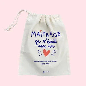 Pochette "Maitresse, ça s'écrit avec un cœur" en collaboration avec Touché Collé - à personnaliser