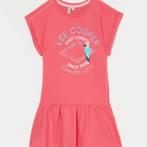 Robe volantée Fuchsia