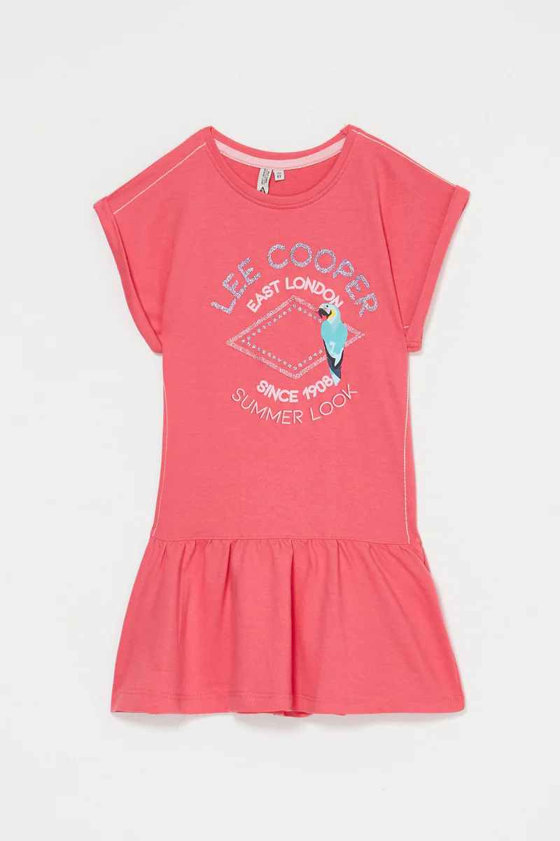 Robe volantée Fuchsia