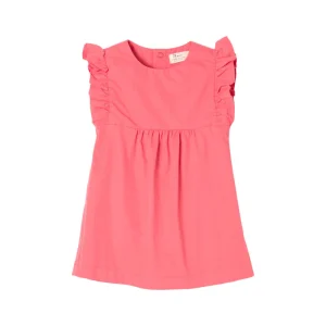 Robe volantée corail