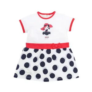 Robe évasée - Blanc et rouge