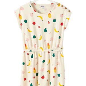 Robe Ecru à imprimés fruits
