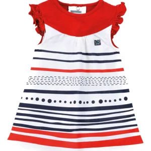 Robe rayée blanc et rouge