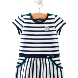 Robe Ochel rayée blanc et bleu