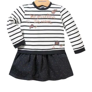 Robe paillettes manches longues bleu marine