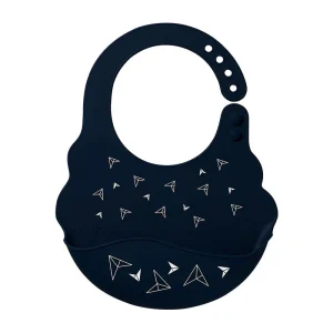 Bavoir Récupérateur ajustable en silicone ,bleu nuit :Babyono