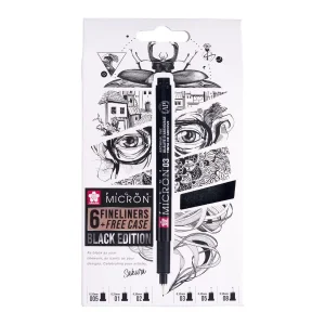 Set de 6 stylos Pigma Micron noir