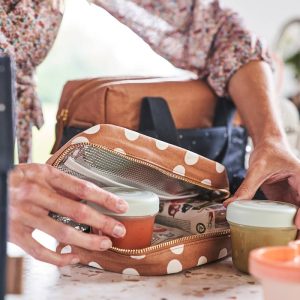 Snack box en coton enduit-noisette pois,VERBAUDET